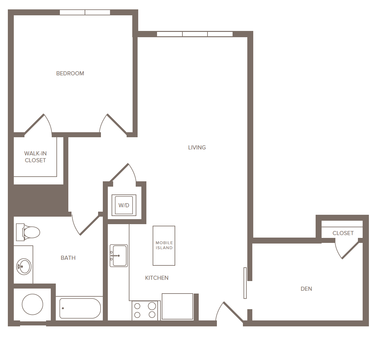 Floorplan for Apartment #2178, 1 bedroom unit at Halstead Parsippany